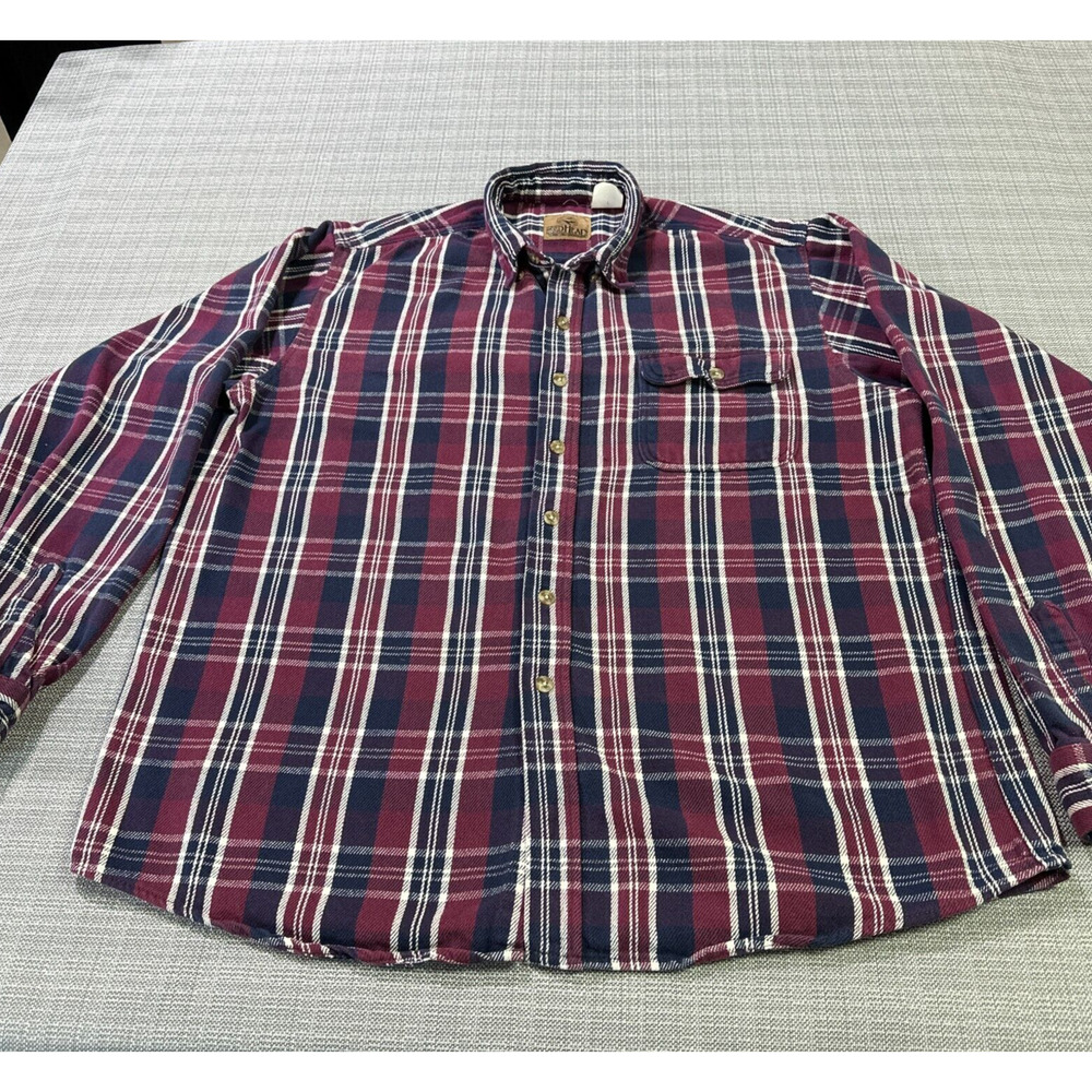 Vintage RedHead Shirt Mens XL Tall Red Plaid Midweight Outdoors Farm Ranch Work‎